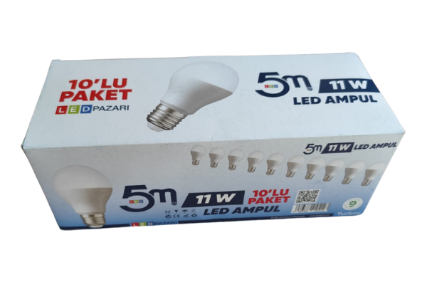 5M Led Ampül 11W E27 10'lu paket