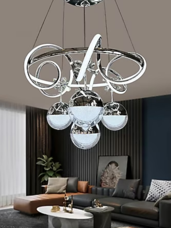 Kuzey İthal Küre 4 Toplu Krom Led Avize