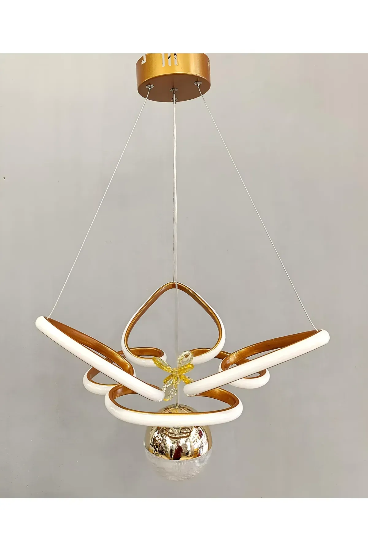 Kral Taç Gold Tek Top Led Avize