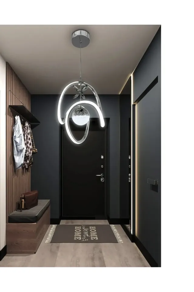 BADEM TEK TOP GÜMÜŞ LED AVİZE