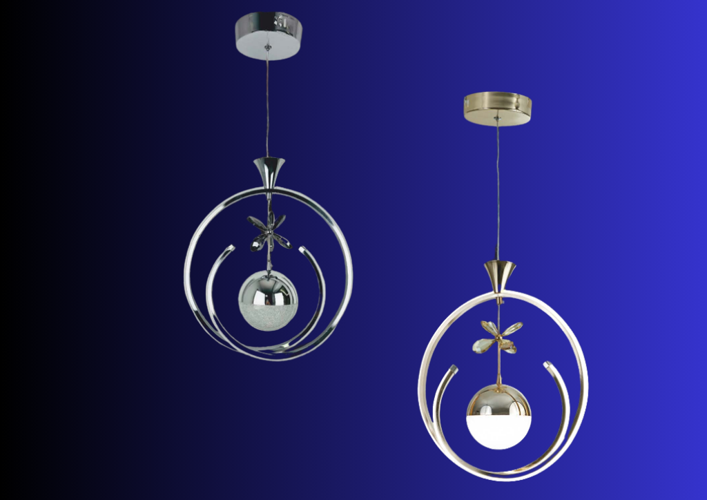 GONCA Tek Toplu Krom & Gold 3 Renkli  Led Modern Oturma Odası, Koridor, Salon Led Avize