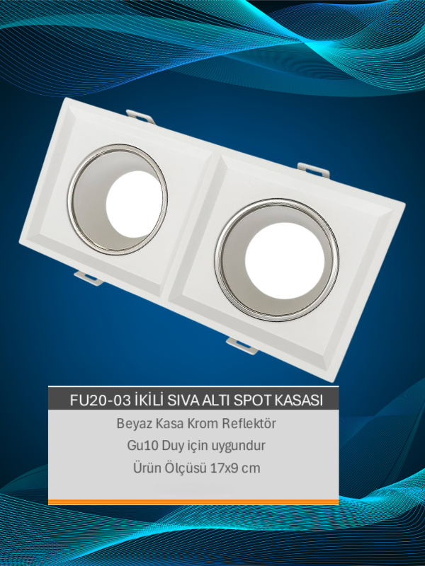 FU20-03 İKİLİ SIVA ALTI SPOT KASASI