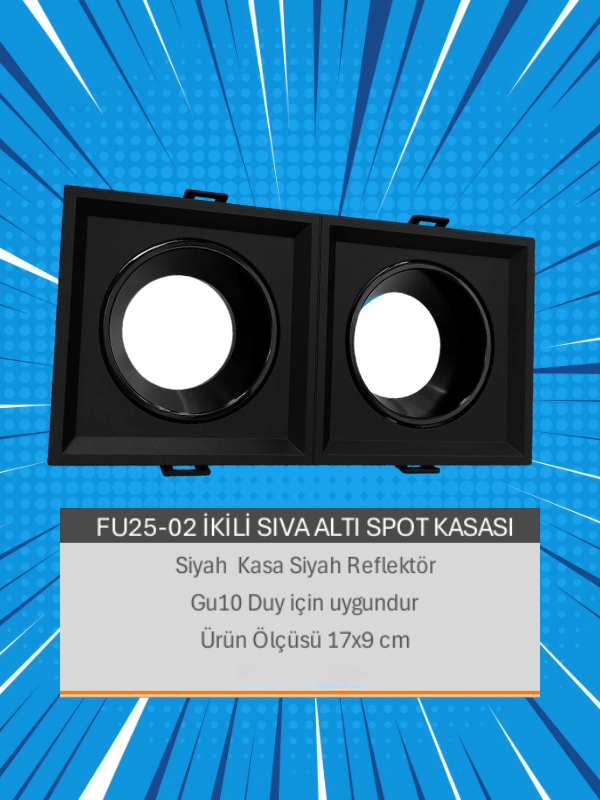 FU25-02 İKİLİ SIVA ALTI SPOT KASASI
