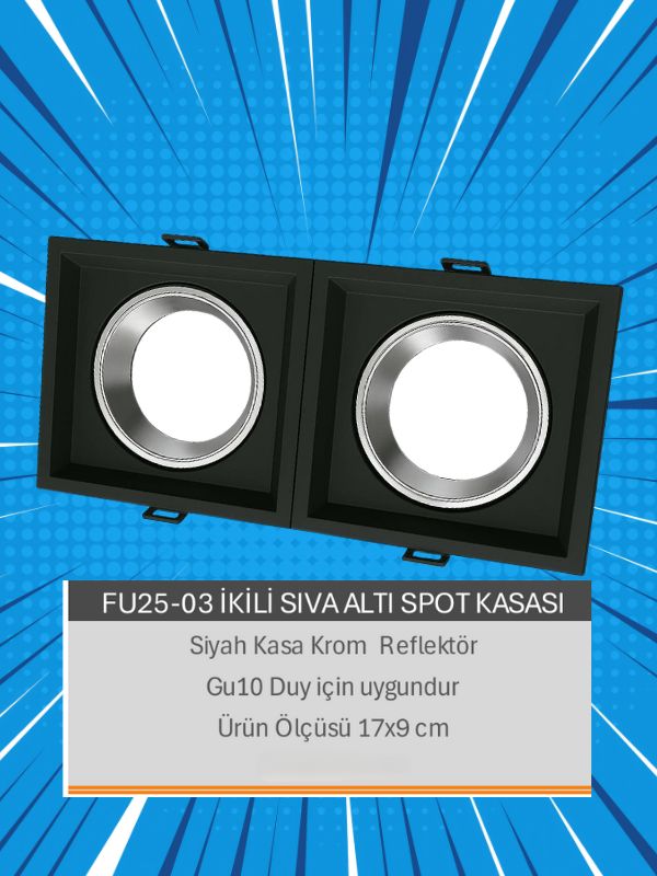 FU25-03 İKİLİ SIVA ALTI SPOT KASASI